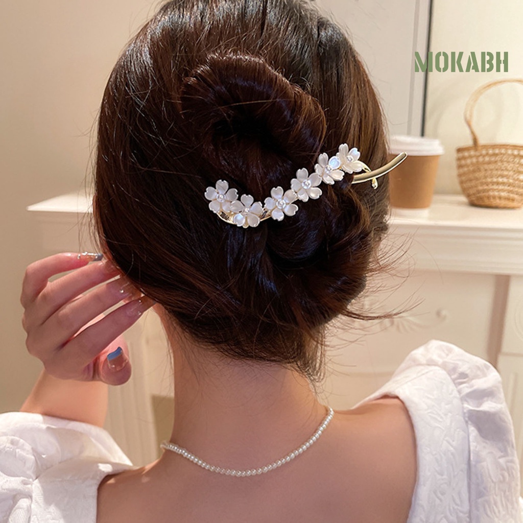 Kẹp Tóc Hình Hoa Đính Đá Chống Phai Màu Cho Nữ