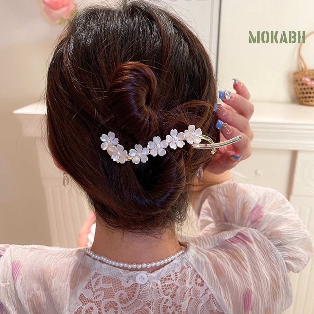 Kẹp Tóc Hình Hoa Đính Đá Chống Phai Màu Cho Nữ