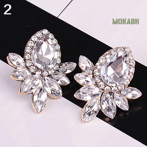 1 Đôi Bông Tai Hình Hoa Đính Đá Thời Trang Dành Cho Nữ