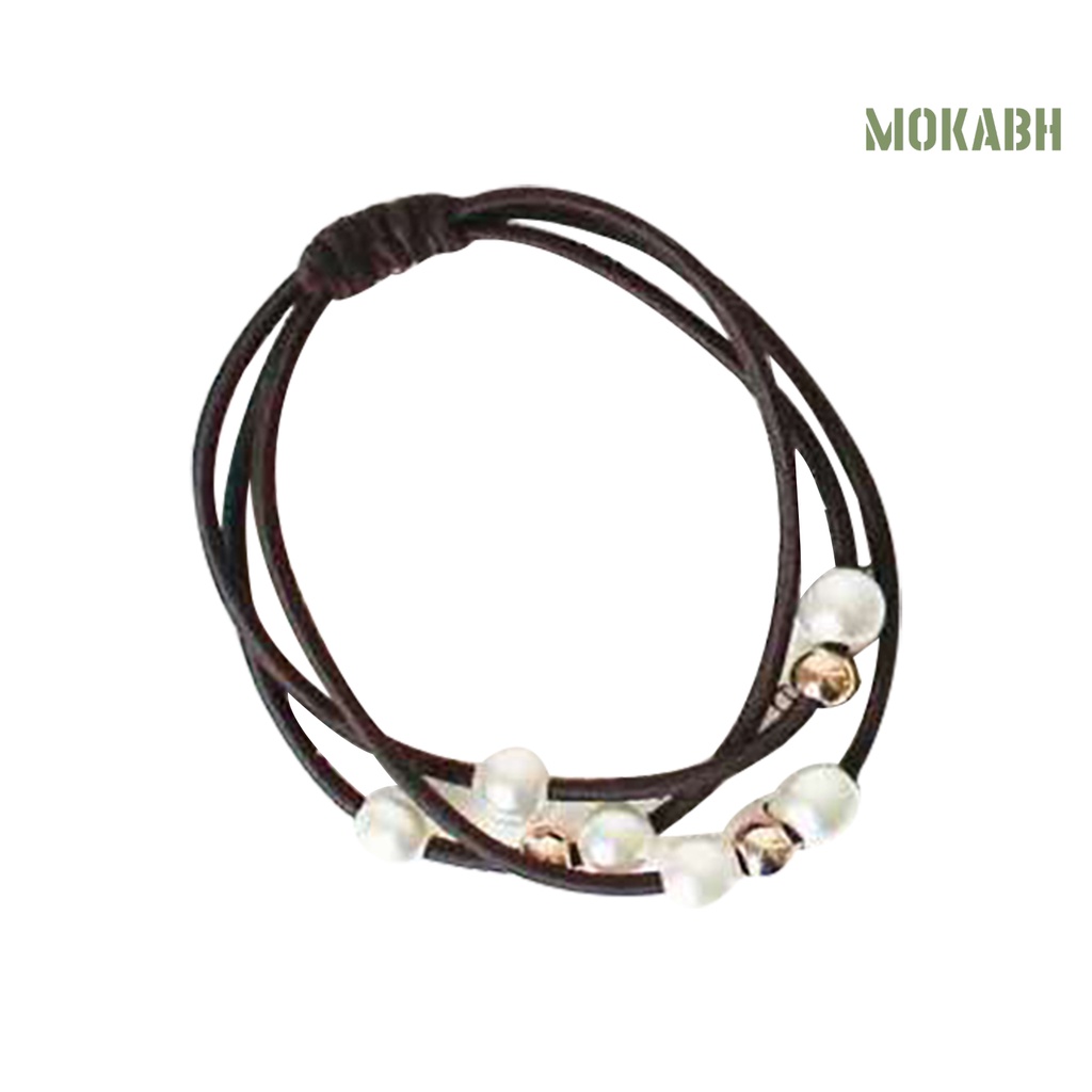 Dây Cột Tóc Đính Hạt Ngọc Trai Giả Thắt Nút Thời Trang Cho Nữ