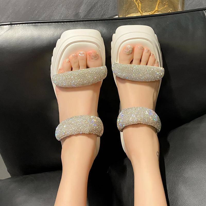 Dép Cao Gót Da Thật Đế Dày Thiết Kế Dễ Thương Cho Nữ