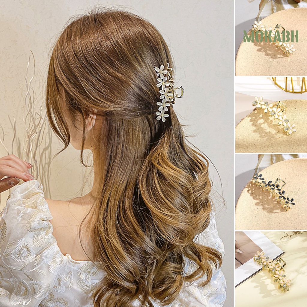 Kẹp Tóc Trang Trí Hoa Màu Trơn Đơn Giản Cho Nữ