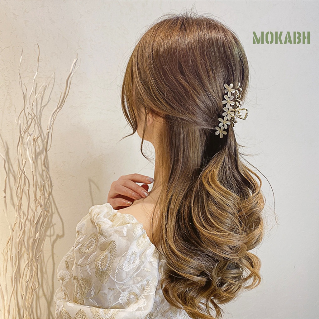 Kẹp Tóc Trang Trí Hoa Màu Trơn Đơn Giản Cho Nữ