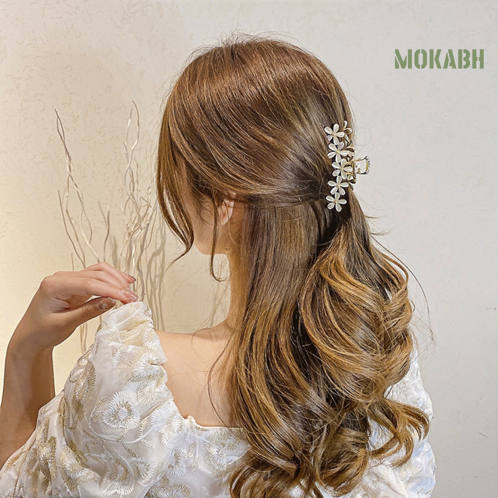 Kẹp Tóc Trang Trí Hoa Màu Trơn Đơn Giản Cho Nữ