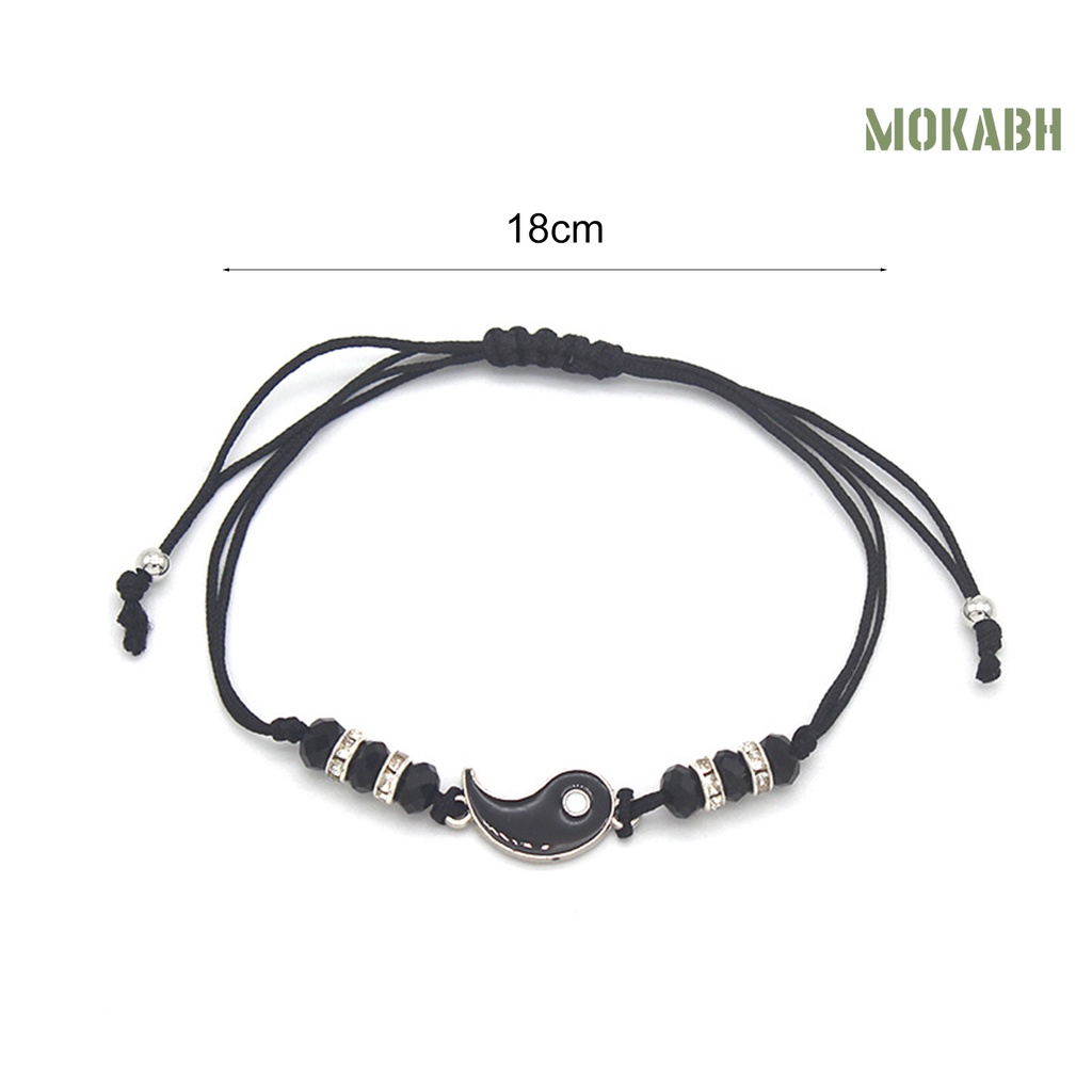 [mokabh] Set 2 Vòng Tay Hợp Kim Mặt Hình Âm Dương / Thái Cực Quyền Làm Quà Tặng Cho Bạn Gái