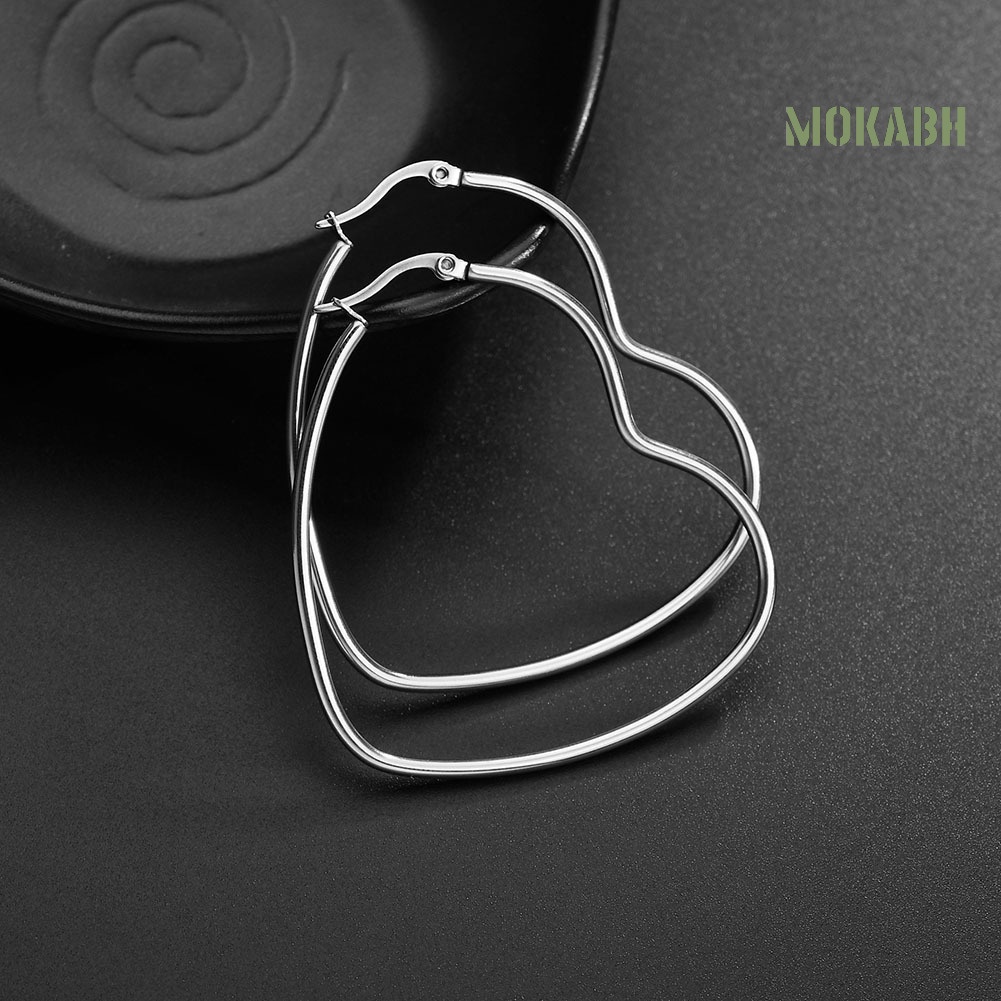 Bông Tai Hình Trái Tim Lớn Thời Trang Dành Cho Nữ