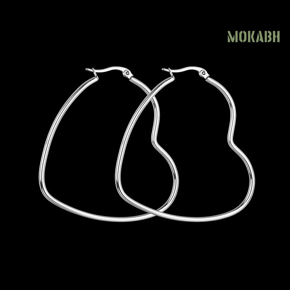 Bông Tai Hình Trái Tim Lớn Thời Trang Dành Cho Nữ