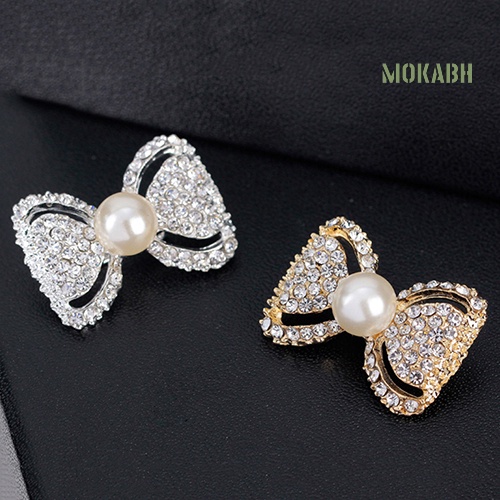 Ghim Cài Áo Hình Nơ Đính Ngọc Trai Giả Thời Trang Cho Nữ