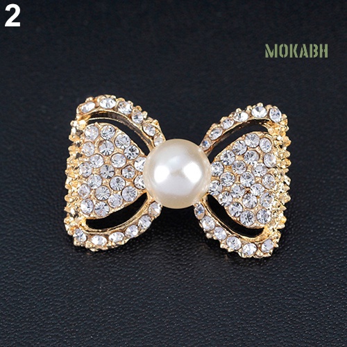 Ghim Cài Áo Hình Nơ Đính Ngọc Trai Giả Thời Trang Cho Nữ