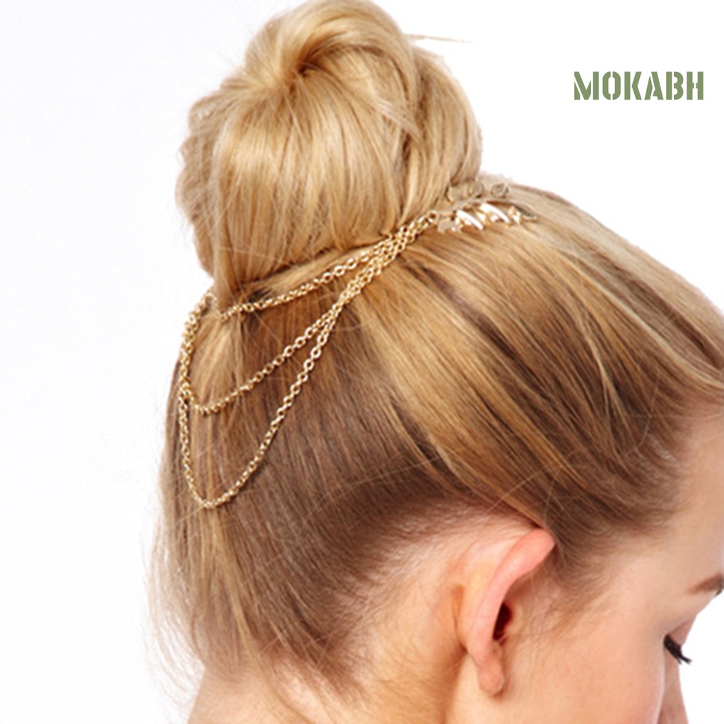 Băng Đô Cài Tóc Bằng Hợp Kim Hình Chiếc Lá Thanh Lịch Cho Nữ