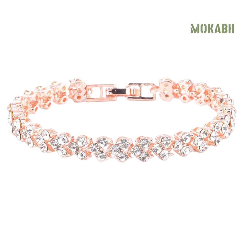 Vòng Tay Bạc Dạng Chuỗi Đính Đá Lấp Lánh Thời Trang Hàng Ngày