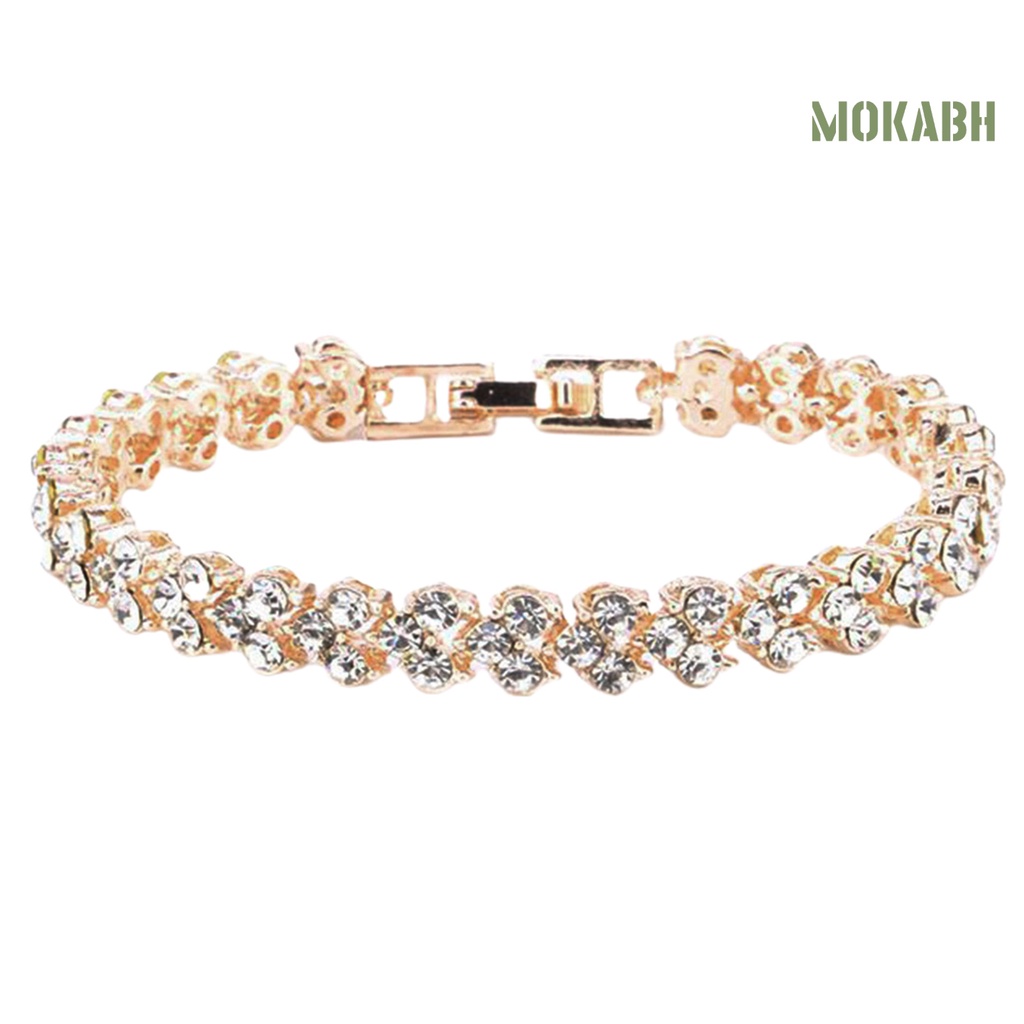 Vòng Tay Bạc Dạng Chuỗi Đính Đá Lấp Lánh Thời Trang Hàng Ngày