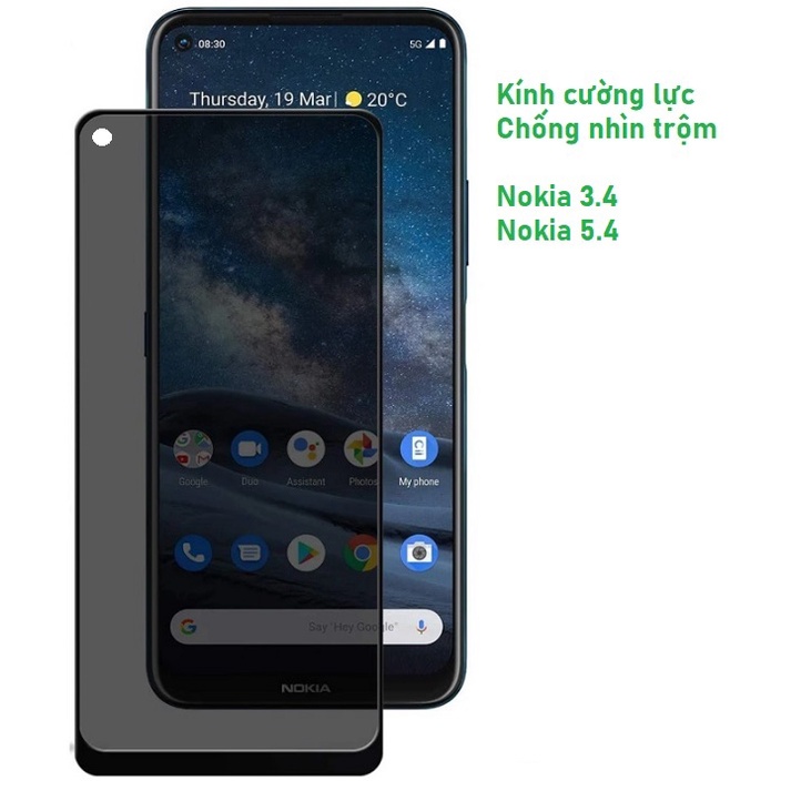 Cường lực Chống nhìn trộm Nokia 2.3 2.4 3.2 3.4 5.3 5.4 7.2 (Full màn Full keo)