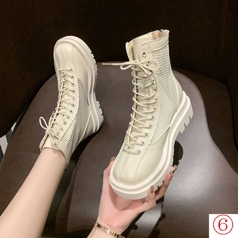 Giày Bốt Martin Phối Lưới Mỏng Thoáng Khí Thời Trang Mùa Hè 2023 Cho Nữ