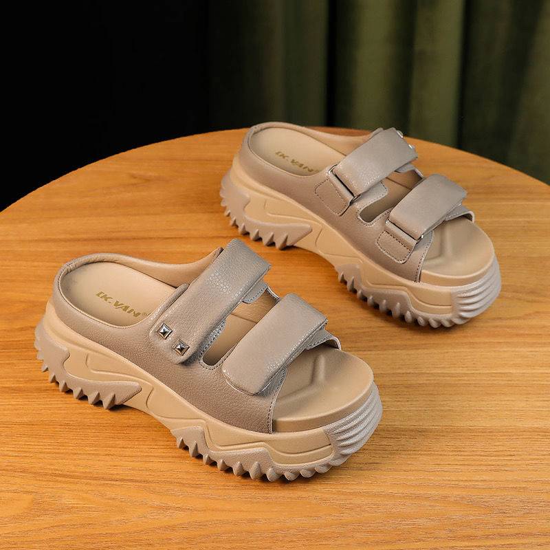 Dép Da Đế Dày Thời Trang Mùa Hè Dành Cho Nữ