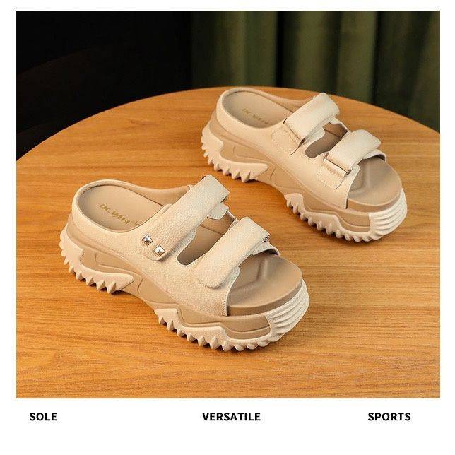 Dép Da Đế Dày Thời Trang Mùa Hè Dành Cho Nữ