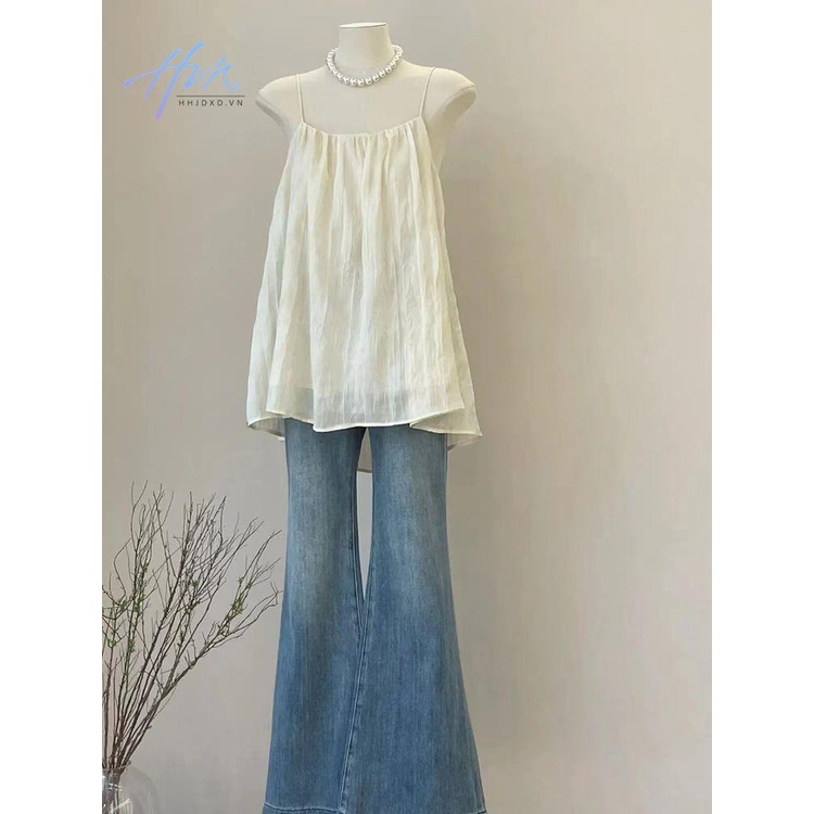 Bộ Áo Quần Jeans Lưng Cao Phong Cách Hàn Quốc Thời Trang Mùa Hè Hàng Mới 2023 Dành Cho Bạn Nữ