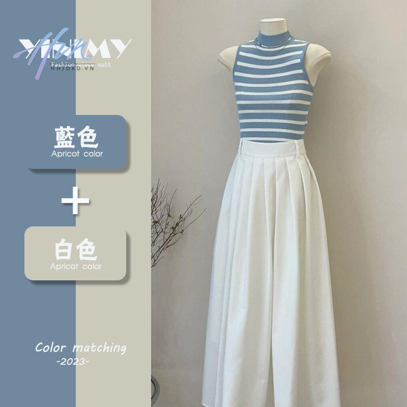 Bộ Áo Váy Xếp Ly Hai Mảnh Phong Cách Hàn Quốc Thời Trang Mùa Hè Hàng Mới 2023 Dành Cho Bạn Nữ