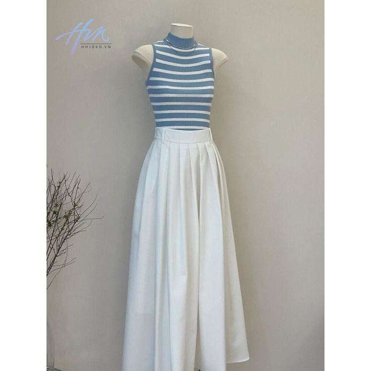 Bộ Áo Váy Xếp Ly Hai Mảnh Phong Cách Hàn Quốc Thời Trang Mùa Hè Hàng Mới 2023 Dành Cho Bạn Nữ