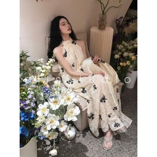 Đầm Hai Dây Dáng Dài In Họa Tiết Phong Cách Pháp Cổ Điển Thời Trang Mùa Hè Xinh Xắn Cho Nữ