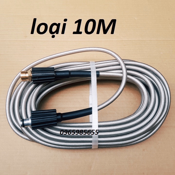 SALE HÈ Dây rửa xe cao áp 10M,15m,20m,30m dùng cho máy rửa áp lực - Ren trong 22mm- Tặng khớp nối dây