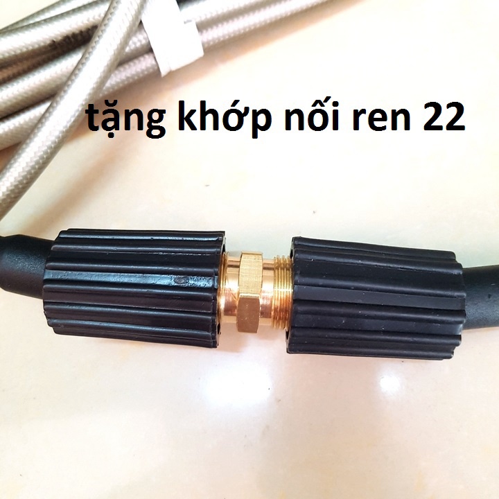 SALE HÈ Dây rửa xe cao áp 10M,15m,20m,30m dùng cho máy rửa áp lực - Ren trong 22mm- Tặng khớp nối dây