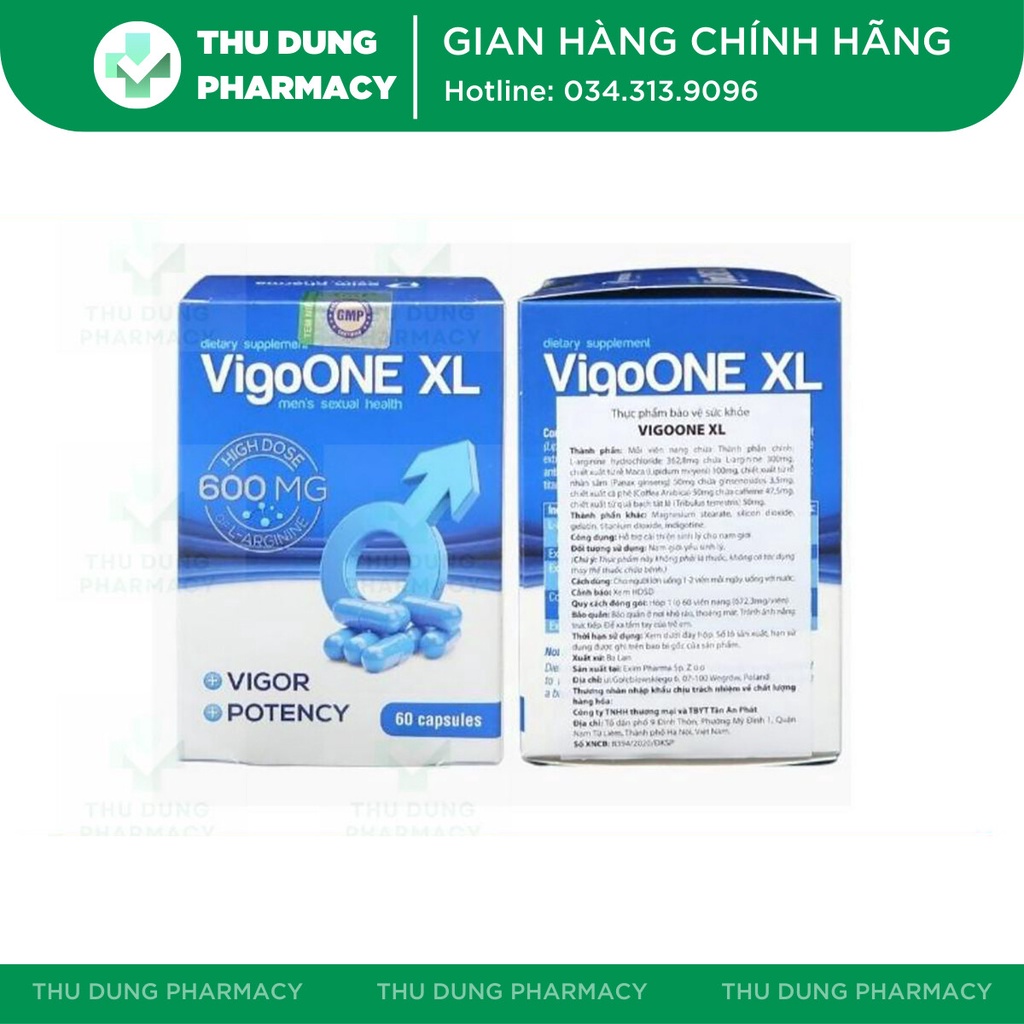 Viên sinh lý nam Vigoone XL Vigo One - Hỗ trợ sinh lý nam giới, yếu sinh lý, hiếm muộn - Nhà thuốc Thu Dung