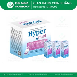 Dung dịch muối ưu trương 3% hyper child nhỏ mũi, xịt mũi an toàn cho bé - nhà thuốc thu dung