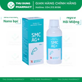 Nước súc miệng, nước súc họng nano bạc smc ag+ ngừa hôi miệng, phòng viêm lợi - nhà thuốc thu dung