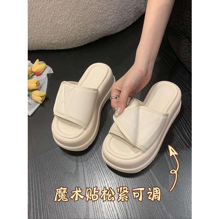 Dép sandal đế dày dép lê hở ngón Velcro mùa hè đế dày