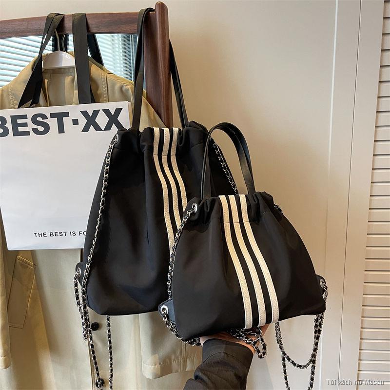 Order👜Túi Đeo Vai Đa Năng Thời Trang Túi Xách Túi Thể Thao Nylon Ba Lô Chuỗi Sọc