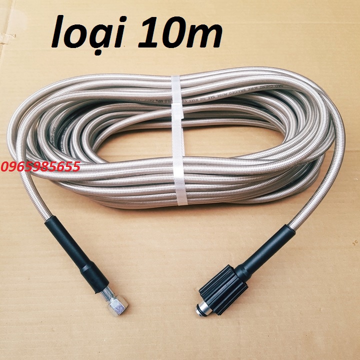 SALE HÈ Dây Rửa Xe 10m,15m.20m Cho Máy Bơm Xịt Rửa Áp Lực Cao - Ren nối SÚNG14mm