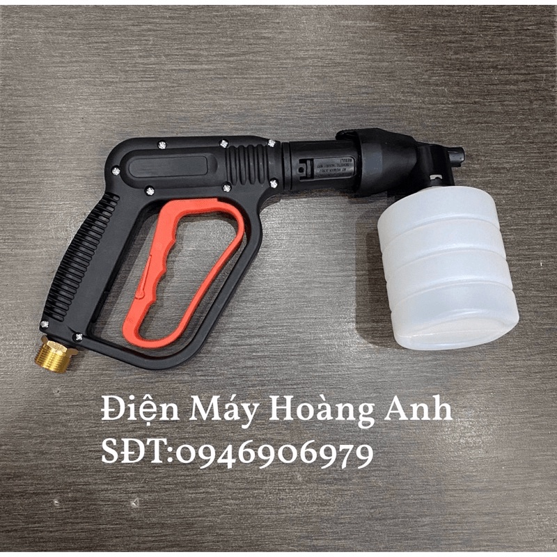 SALE HÈ Súng xịt rửa xe cò đỏ và bình phun bọt tuyết 0,5L cho máy rửa xe áp lực cao ren 22mm/ren 14mm