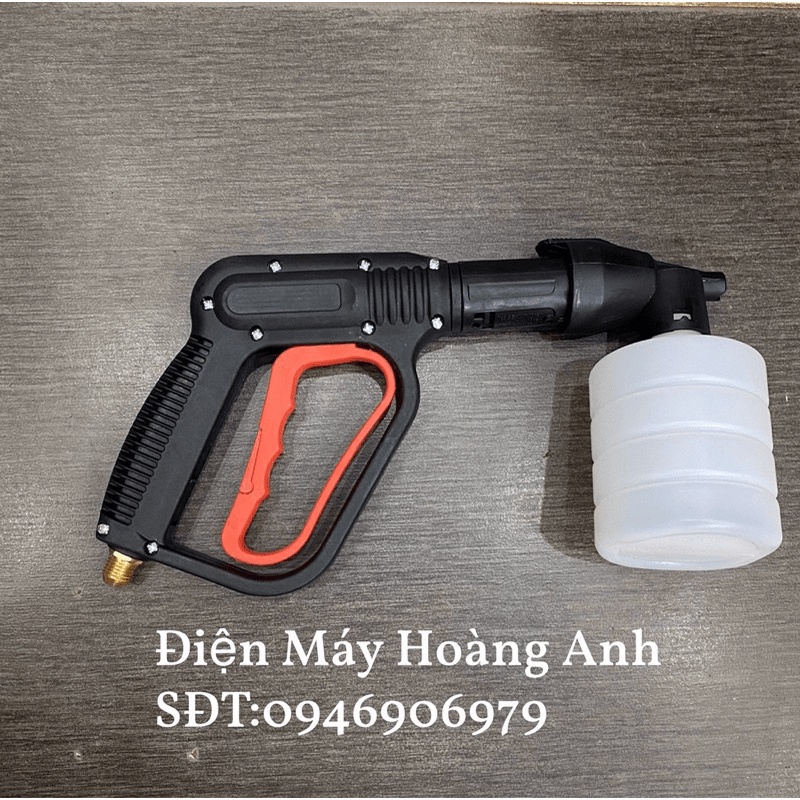 SALE HÈ Súng xịt rửa xe cò đỏ và bình phun bọt tuyết 0,5L cho máy rửa xe áp lực cao ren 22mm/ren 14mm