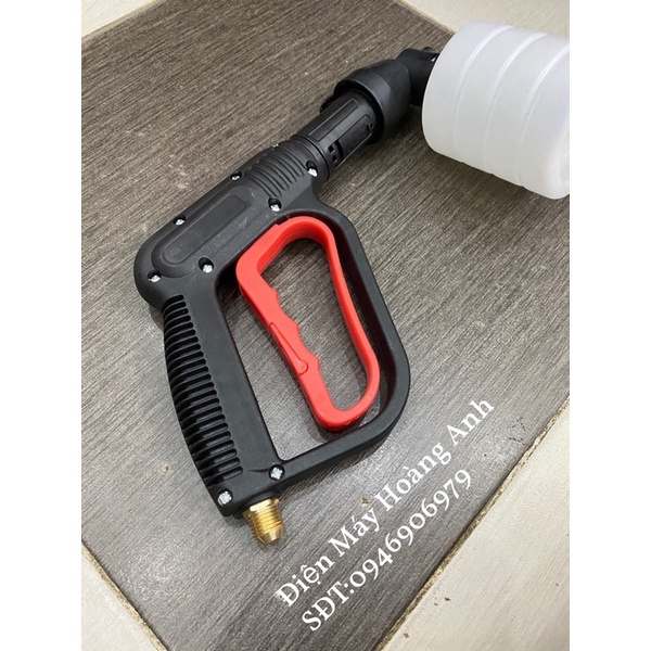 SALE HÈ Súng xịt rửa xe cò đỏ và bình phun bọt tuyết 0,5L cho máy rửa xe áp lực cao ren 22mm/ren 14mm