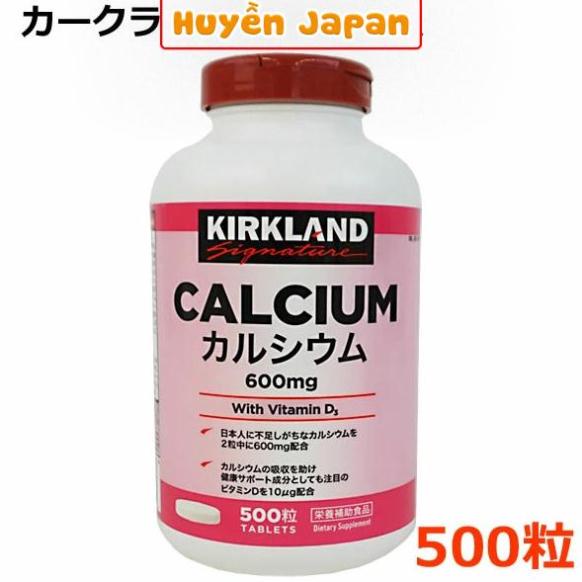 Viên uống bổ sung Canxi Kirkland Calcium 600mg Vitamin D3 (28/02/2025) 500 viên  - Huyền Japan