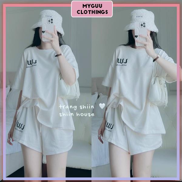 Set Đồ Nữ, Bộ Đồ Nữ Thể Thao Siêu Hot Với Áo Thun In Họa Tiết Mix Quần Short Đùi Vải Cotton - HA50