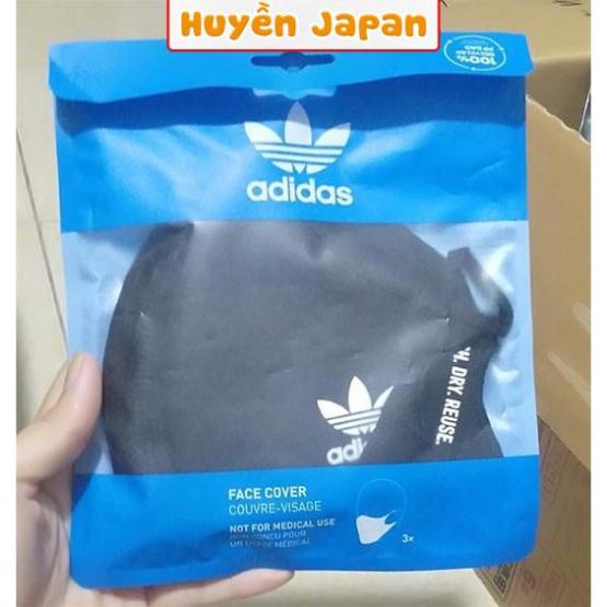 Khẩu trang Adidas( size O, size M) - Gói 3 chiếc màu đen  - Huyền Japan