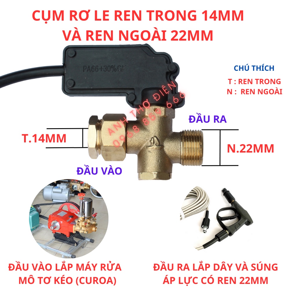 SALE HÈ Rơ le tự ngắt máy rửa xe cao áp, máy rửa xe dây đai