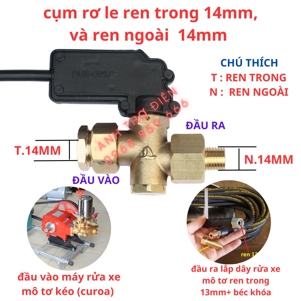 SALE HÈ Rơ le tự ngắt máy rửa xe cao áp, máy rửa xe dây đai