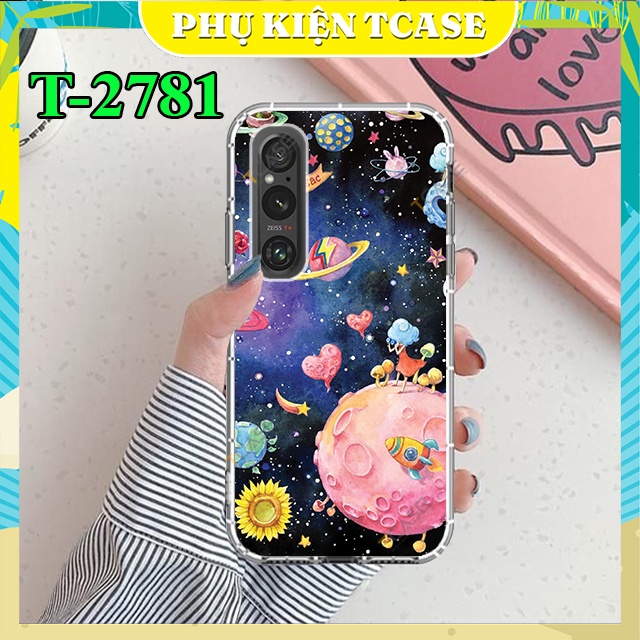 Ốp lưng Sony Xperia 1 V, 1 IV, 1 III, 1 II, 1 in hình galaxy và phi hành gia | Ốp chống sốc trong suốt