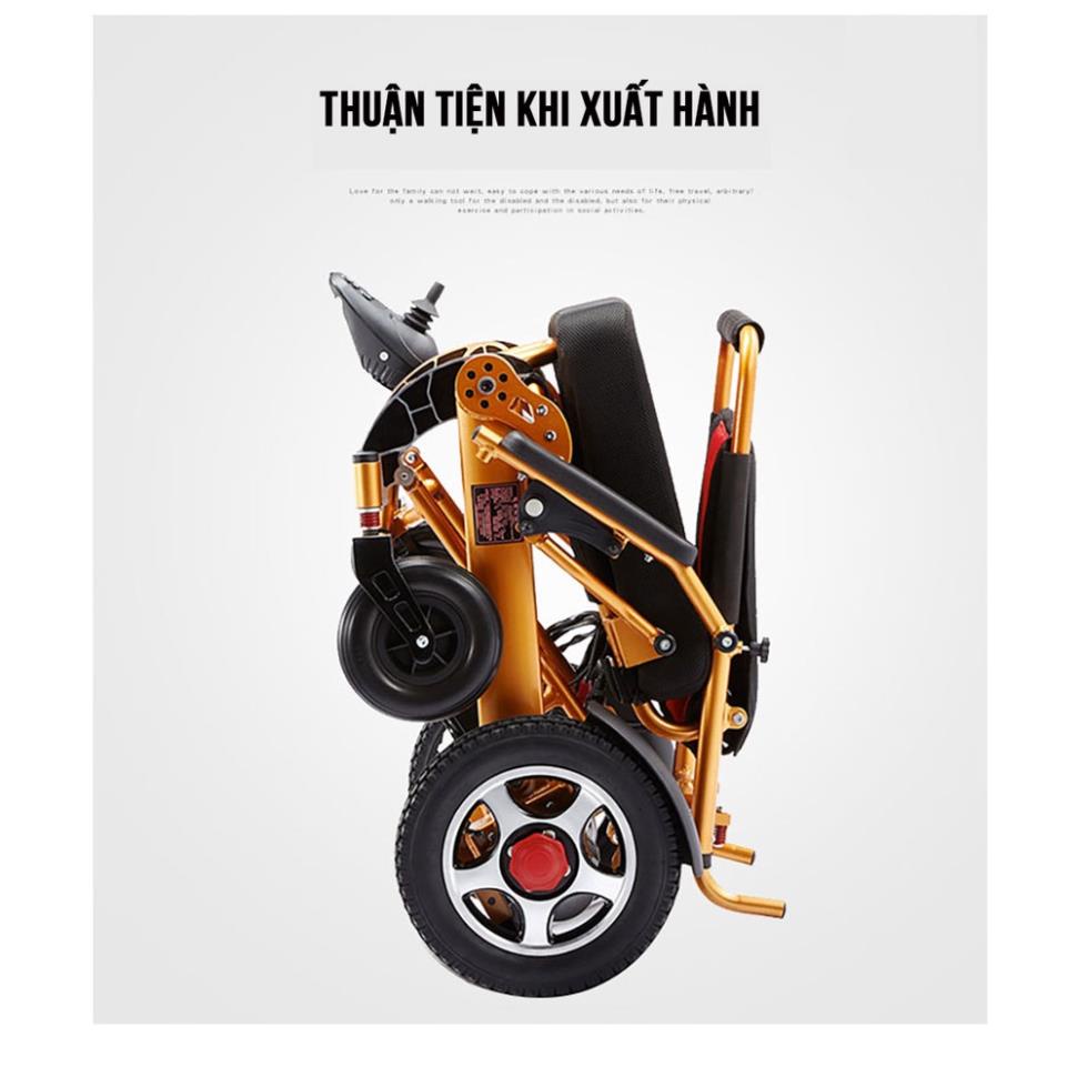 Xe lăn điện gấp tiện dụng kĩ thuật cao dành cho người già, người khuyết tật TM094
