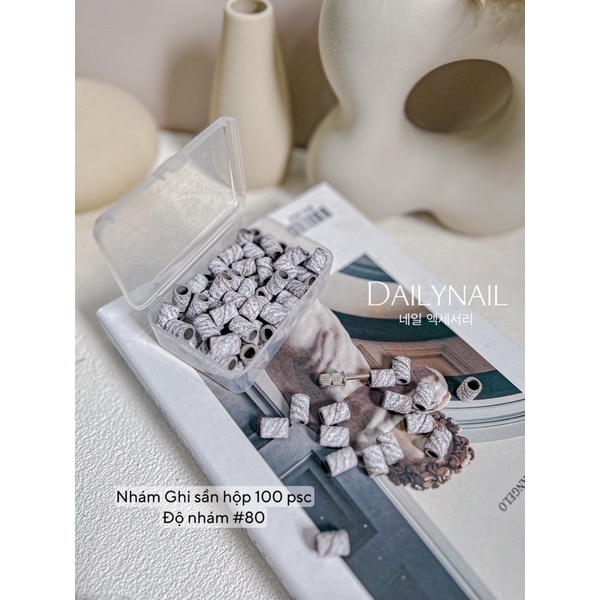 Set đầu mài nhám hộp 100pcs tím mịn 240