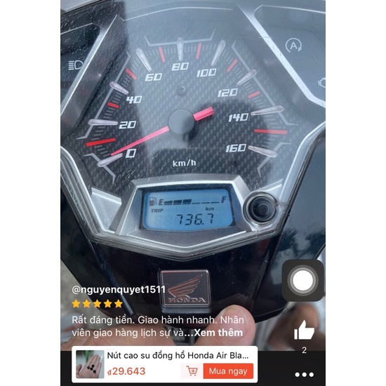 Nút cao su đồng hồ Honda Air Blade AB 125 Lead 125 Sh mode Sh VN việt