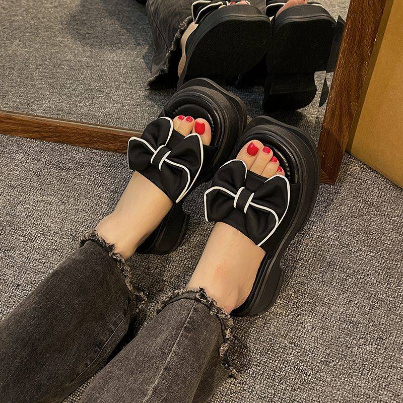 Dép Đế Xuồng Đính Nơ Thời Trang Biển Cho Nữ