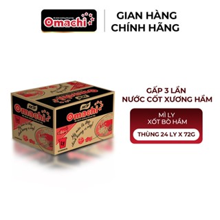 Mì Omachi Xốt Bò Hầm Ly 70g - Thùng 24 Ly x 72g