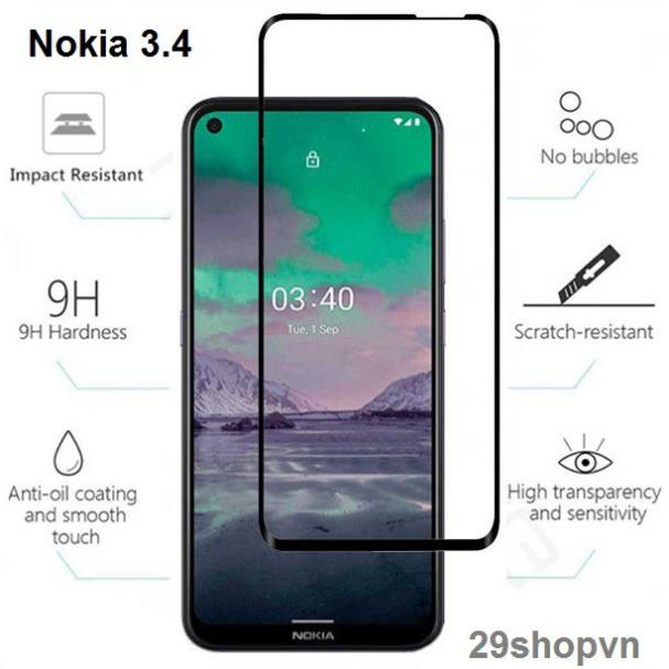 Kính cường lực Full màn Nokia 3.4