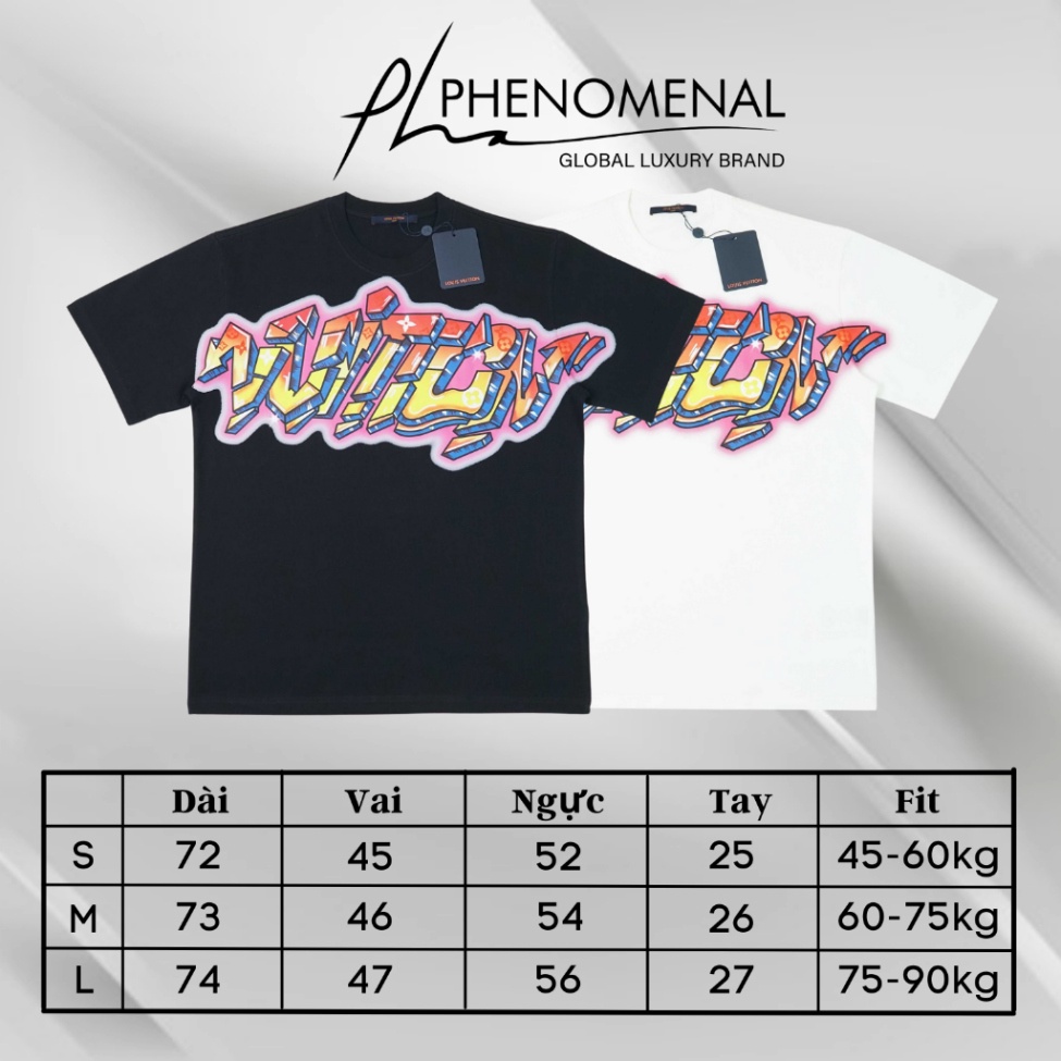 Áo thun LV Graffiti loại Best - Chất 100%cotton mịn dày 250GSM nặng trên 300gram