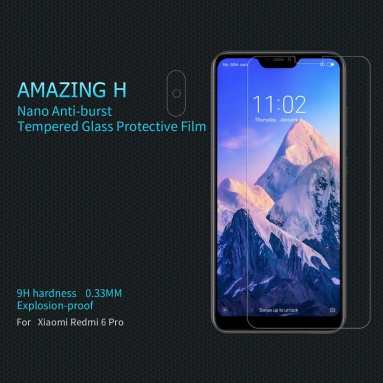 Kính cường lực Xiaomi Redmi 6 Pro / Mi A2 Lite (Loại KHÔNG Full, Trong suốt, Không viền)