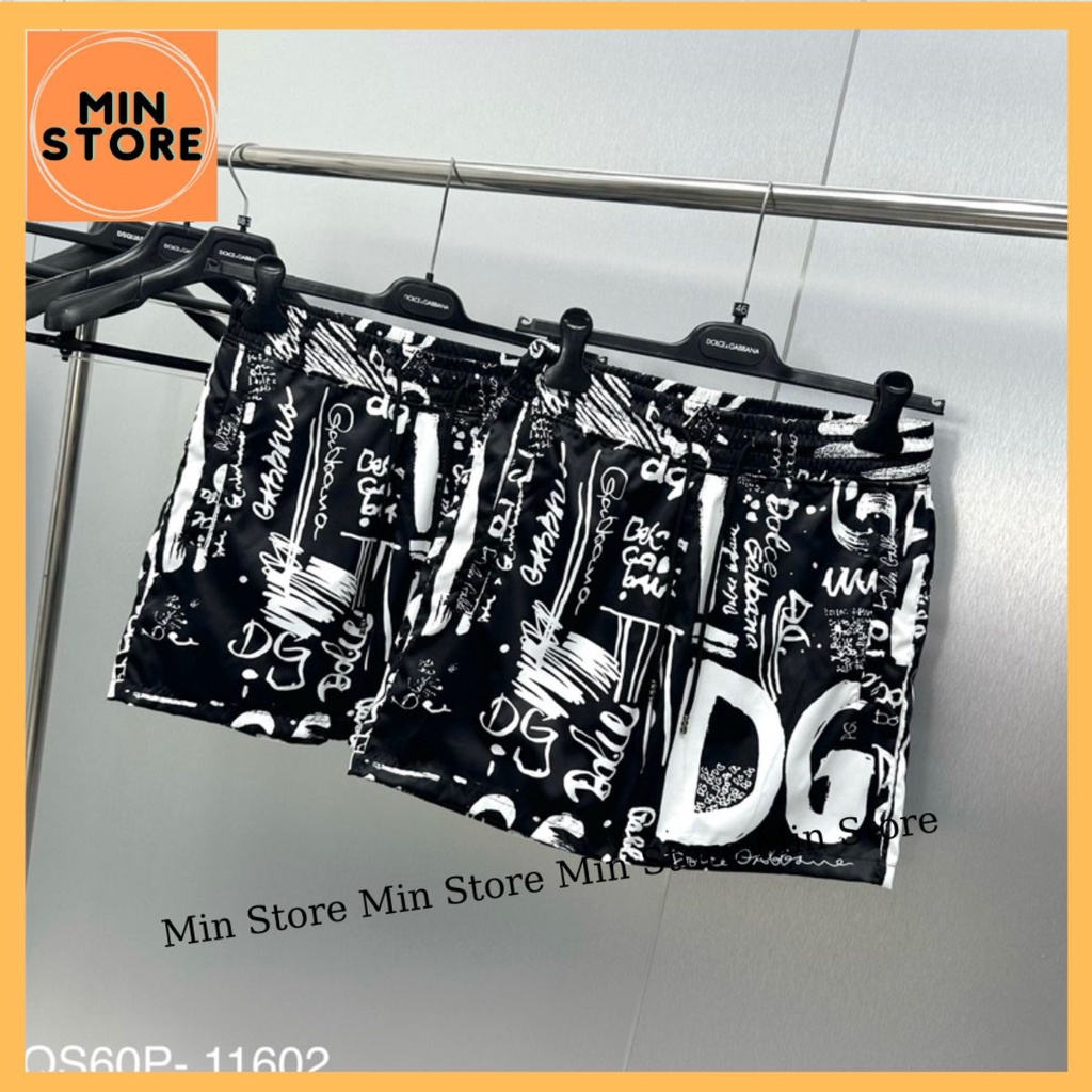 Quần Short Gió Nam Dolce Đen Hoạ Tiết Chữ Trắng Graffiti 3D . Quần Đùi Siêu Cấp Dành Cho Các Boy Phố Đi Chơi Đi Biển 203